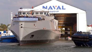 Launching of HS NEARCHOS, second Defence and Intervention Frigate (FDI) for the Hellenic Navy